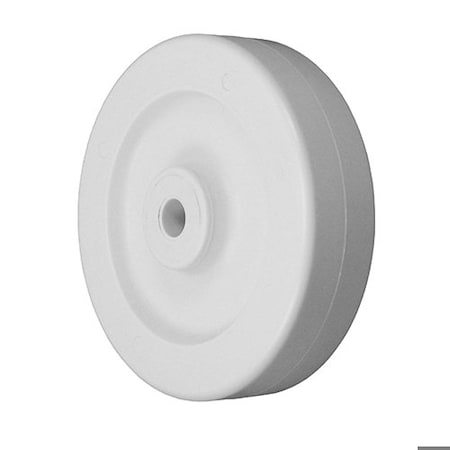 Durastar Wheel; 5X1.5 Heavy Duty Polyolefin (Flat; White); 1/2" I.D. Plain Bore 515HPO83E